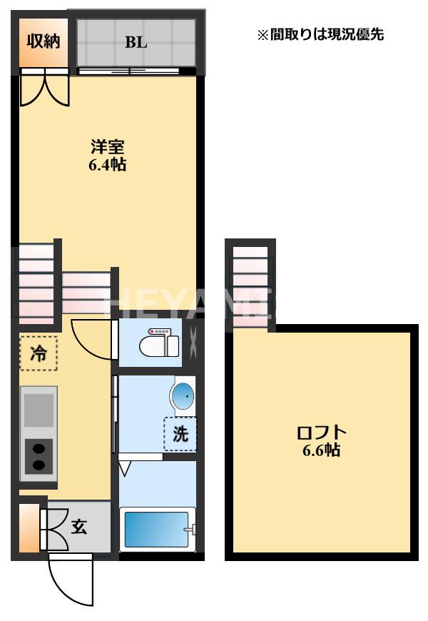 アルヴェンシス(1SK/1階)の間取り写真