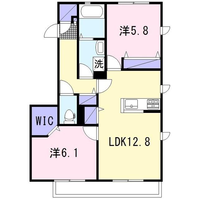 プレジール風(2LDK/2階)の間取り写真