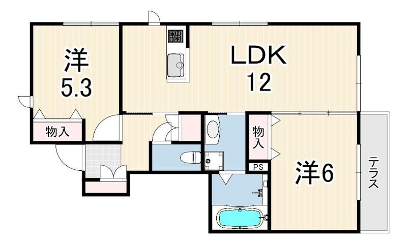 HOHO・EMI(2LDK/1階)の間取り写真