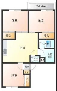 朝日マンション(3LDK/3階)の間取り写真