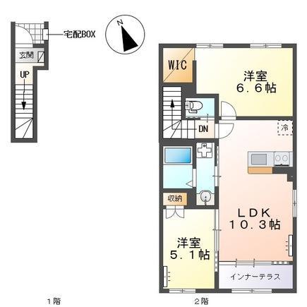 サンビスタ(2LDK/2階)の間取り写真