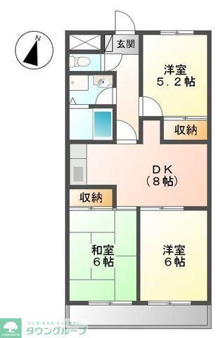 プルミエール(3DK/2階)の間取り写真