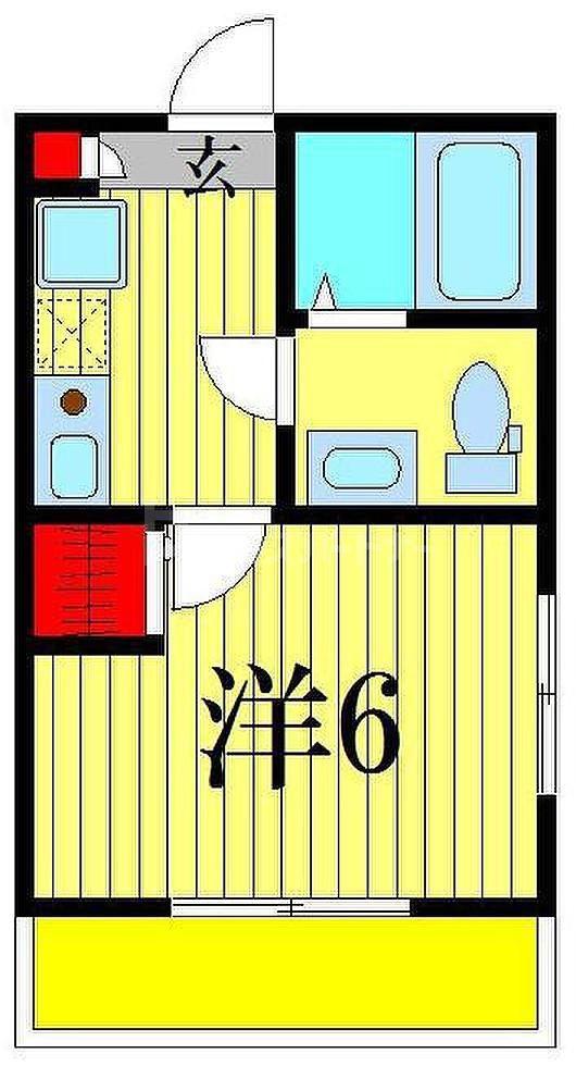フレッチェ金町(1K/1階)の間取り写真