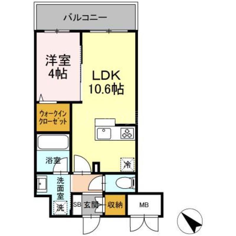 ゲートレジデンス鶴見(1LDK/5階)の間取り写真
