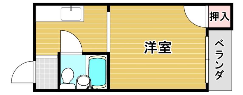 ハイツ東邦(1K/2階)の間取り写真