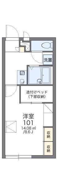 レオパレスリヴィエール(1K/1階)の間取り写真