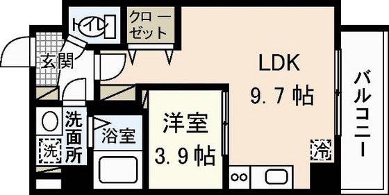 鶴見橋GRANDE(1LDK/2階)の間取り写真