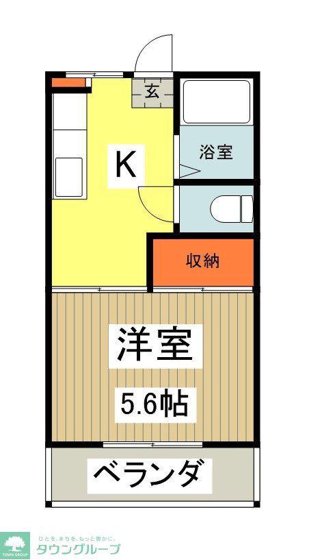 コーポ竹内(1K/2階)の間取り写真
