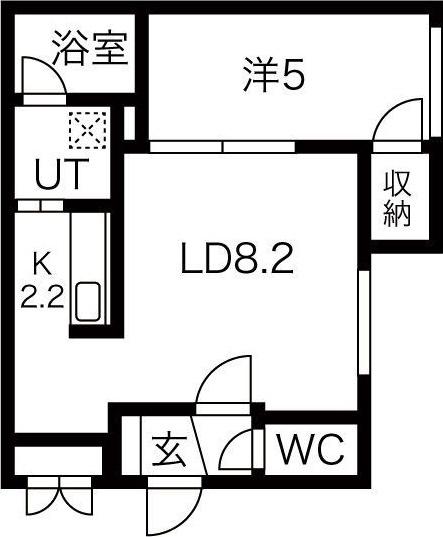 ウィングヴィラ(1LDK/1階)の間取り写真