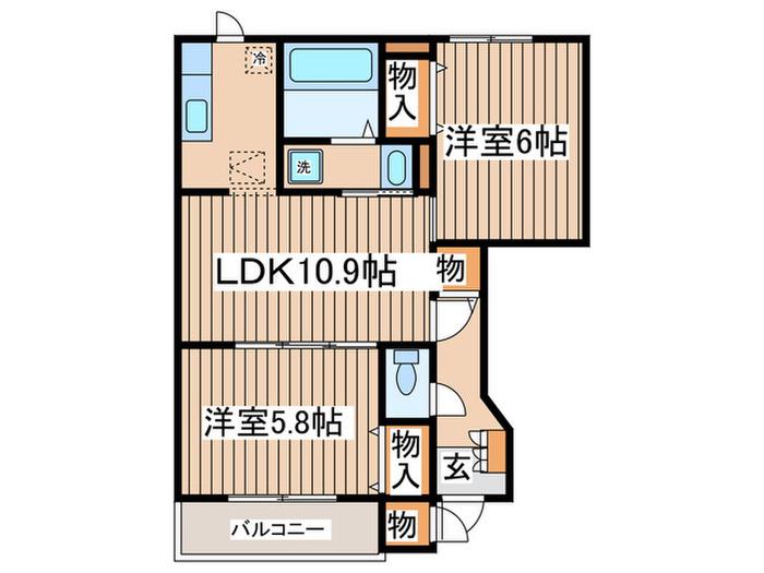 セゾン・グラシュ-I(2LDK/1階)の間取り写真