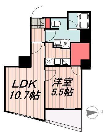 パークキューブ八丁堀(1LDK/7階)の間取り写真