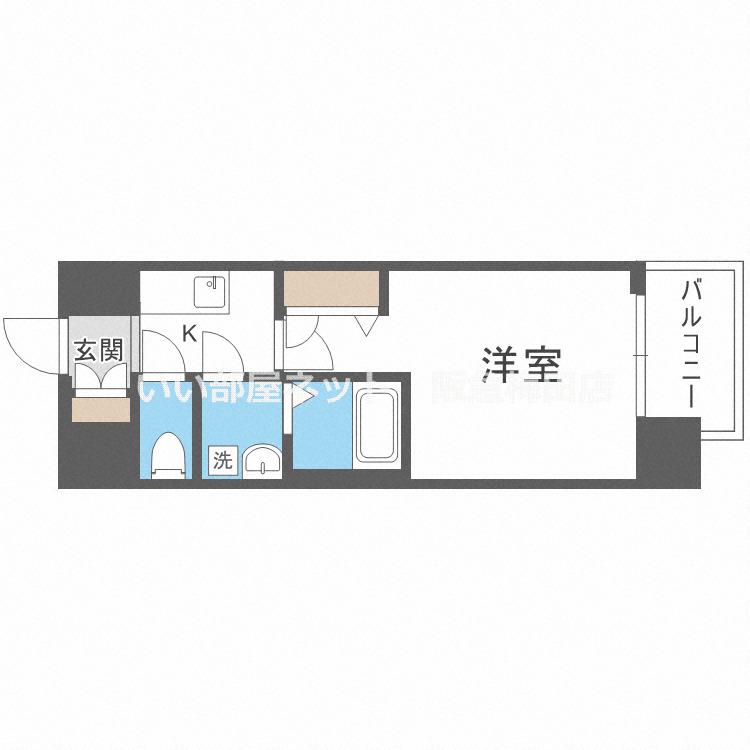 レジュールアッシュ塚本レジデンス(1K/10階)の間取り写真
