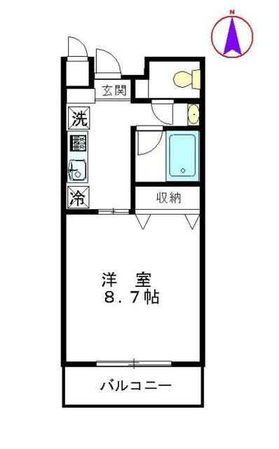グリーンフォレスト(1K/1階)の間取り写真