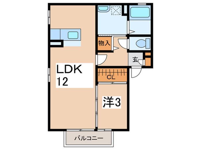 クレールM(1LDK/1階)の間取り写真