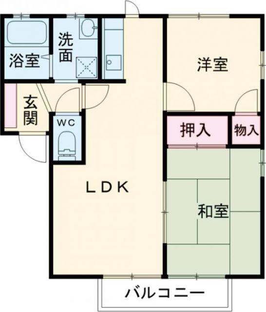グランベール21 B棟(2LDK/1階)の間取り写真