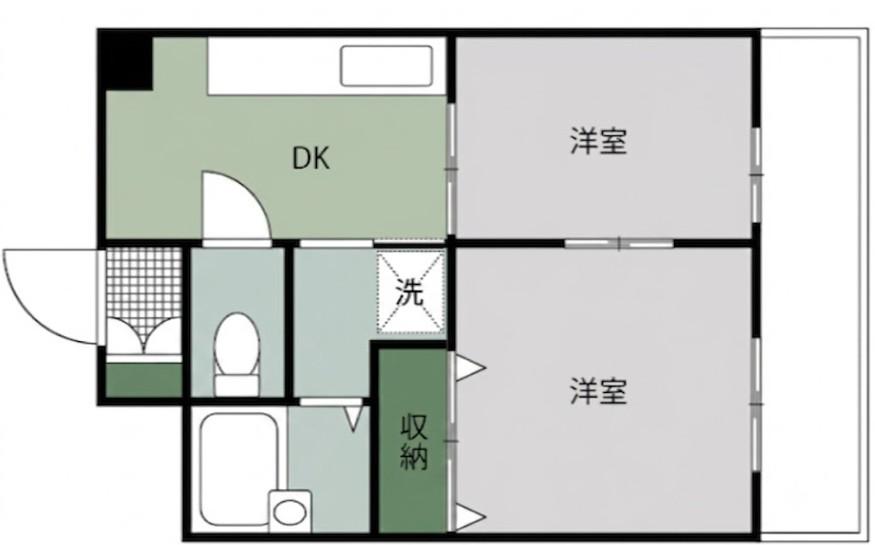 舟入幸町Kビル(2DK/3階)の間取り写真