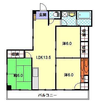 PRENDRE LIBERTY(3LDK/3階)の間取り写真