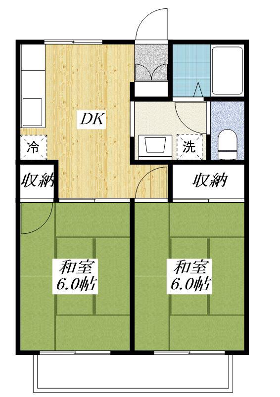 パレドール(2DK/2階)の間取り写真