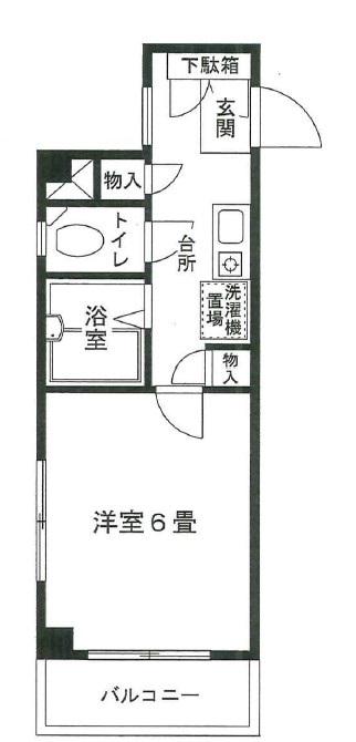 深川富岡三番館(1K/2階)の間取り写真