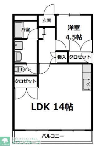 パークサイドハイツ(1LDK/1階)の間取り写真
