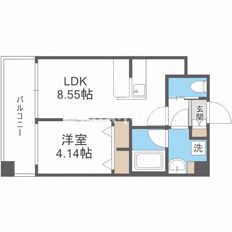 プレジオ城北(1LDK/5階)の間取り写真