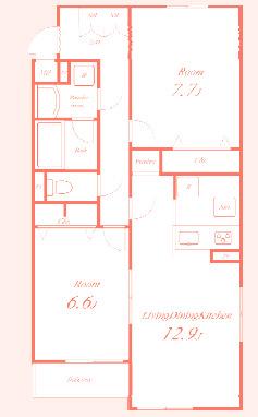 BRANCHE(2LDK/1階)の間取り写真