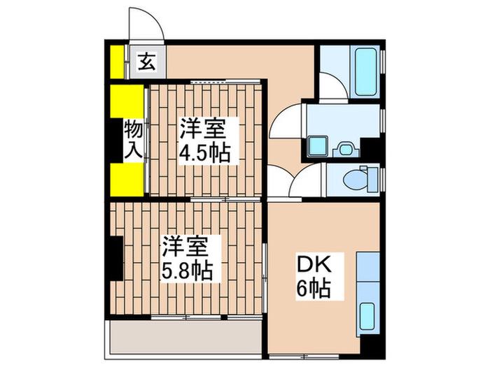 三進興業ビル(2DK/3階)の間取り写真