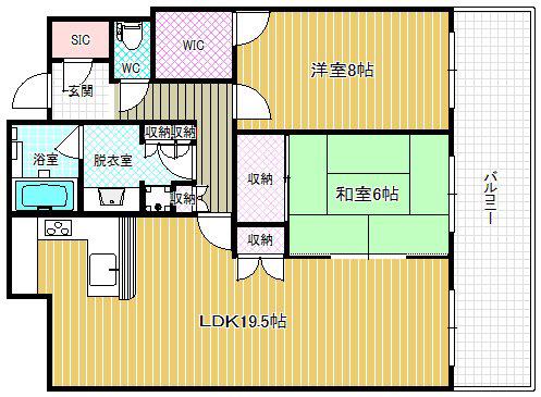 N4TOWER(2LDK/19階)の間取り写真