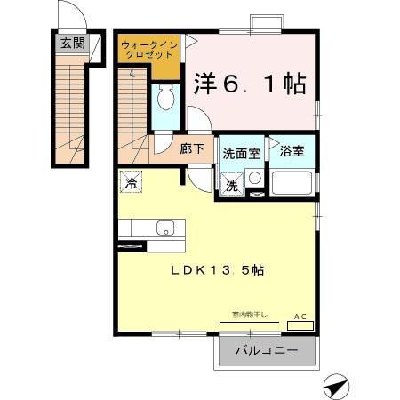 パークハイム(1LDK/2階)の間取り写真