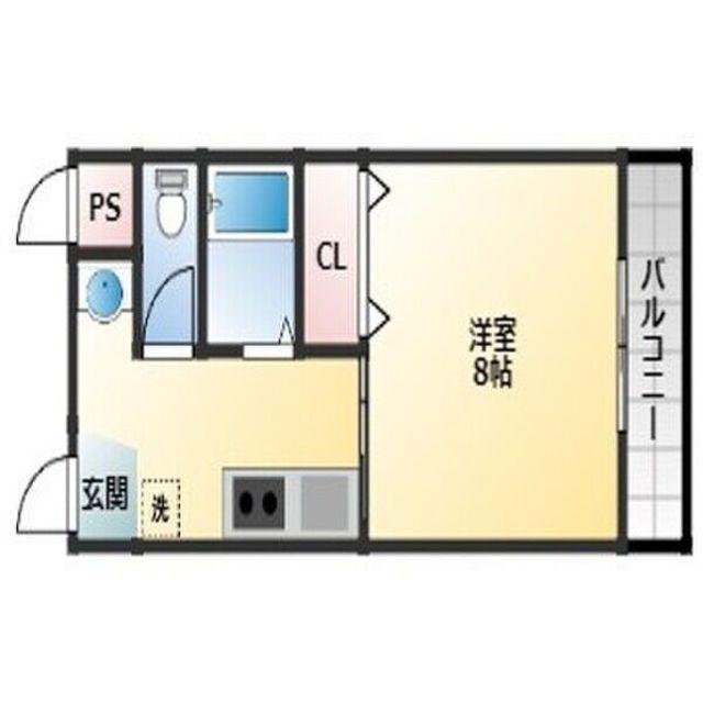 クリスタルマンション(1K/1階)の間取り写真