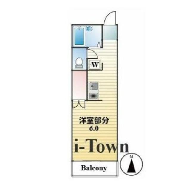 メゾンオサベV(1K/2階)の間取り写真