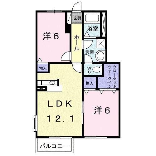 EXCEED湘南IIB(2LDK/1階)の間取り写真
