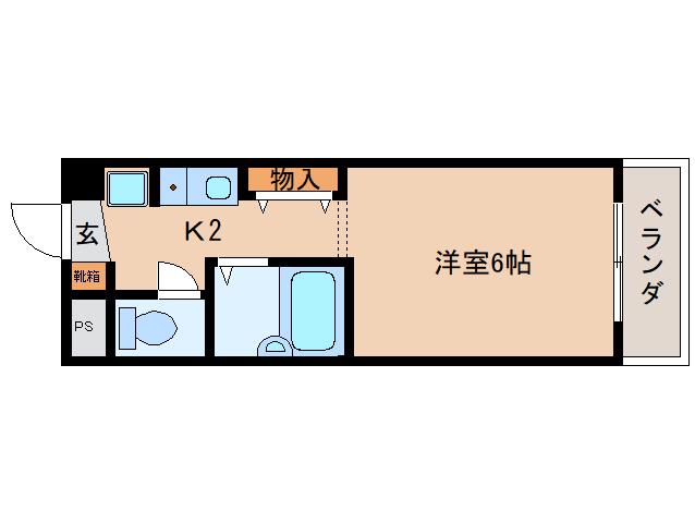 ピティマンション(1K/6階)の間取り写真