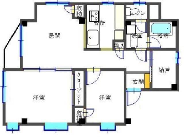 丸商マ・セゾン(2SLDK/3階)の間取り写真