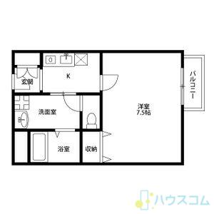 アンプルール茨木(1K/1階)の間取り写真
