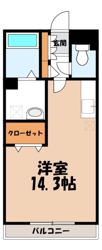 アコーディア(ワンルーム/2階)の間取り写真