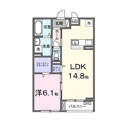 ユーフォリアIII(1LDK/2階)の間取り写真