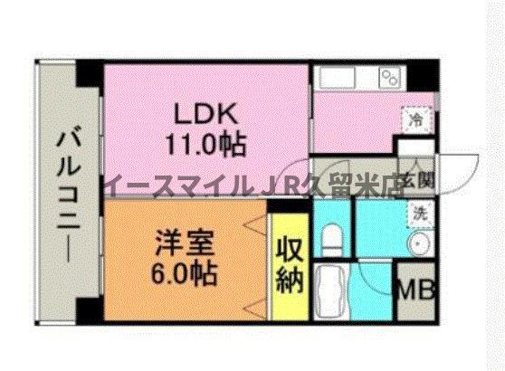 サンシャイン(1LDK/3階)の間取り写真