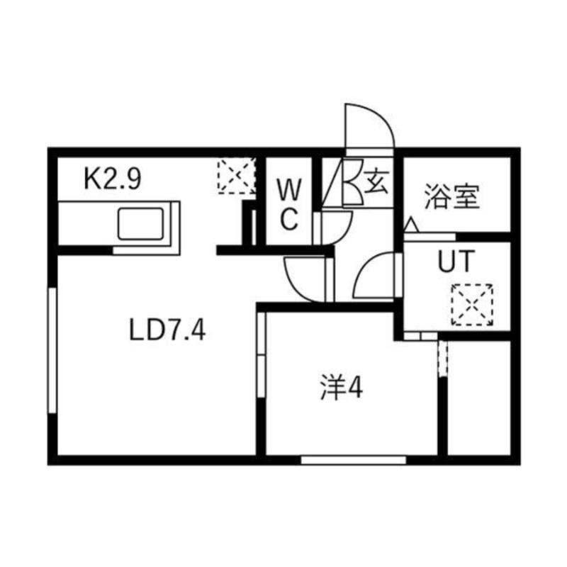 南郷通14丁目北 MS(1LDK/3階)の間取り写真