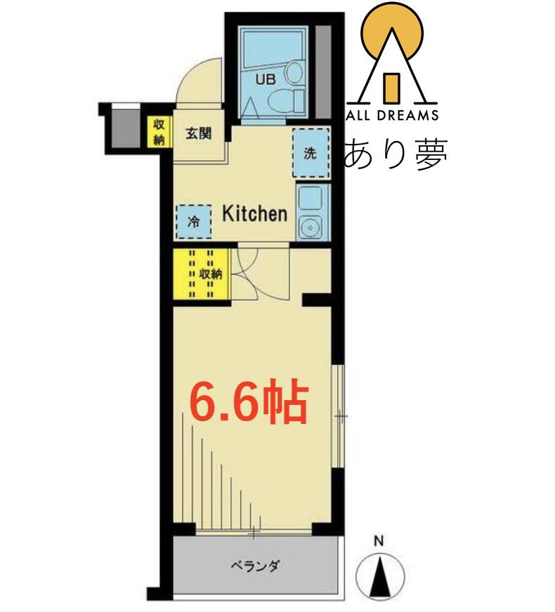 サンライズ(1K/3階)の間取り写真