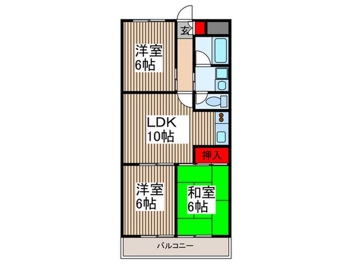 FELICE大宮(3LDK/1階)の間取り写真