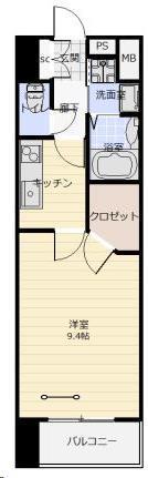アークデュオ仙台苦竹(1K/14階)の間取り写真