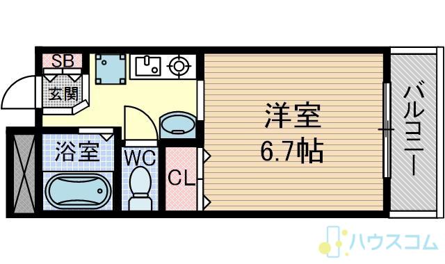 アンソレイエ・シャンブル(1K/1階)の間取り写真