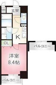 ECRIN 上前津(1K/9階)の間取り写真