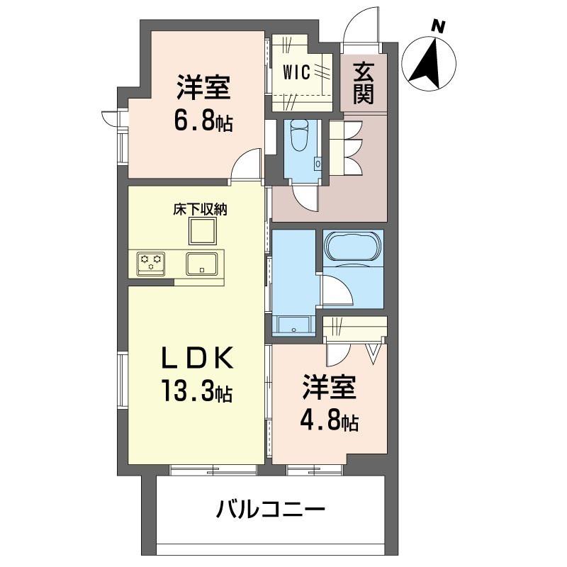  グランディール都筑(2LDK/1階)の間取り写真