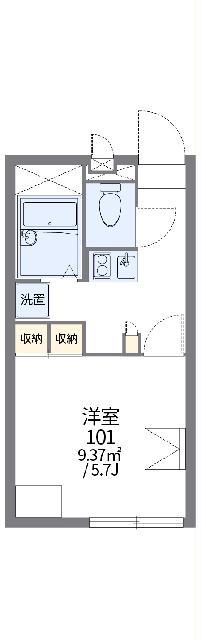 レオパレスWILL(1K/1階)の間取り写真