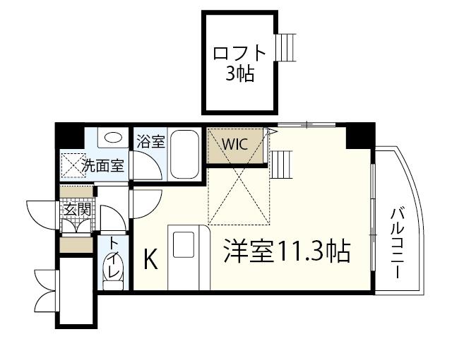 グランドポレストーネ竹屋(ワンルーム/6階)の間取り写真