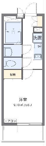 レオパレスSHIBIRAKI(1K/1階)の間取り写真