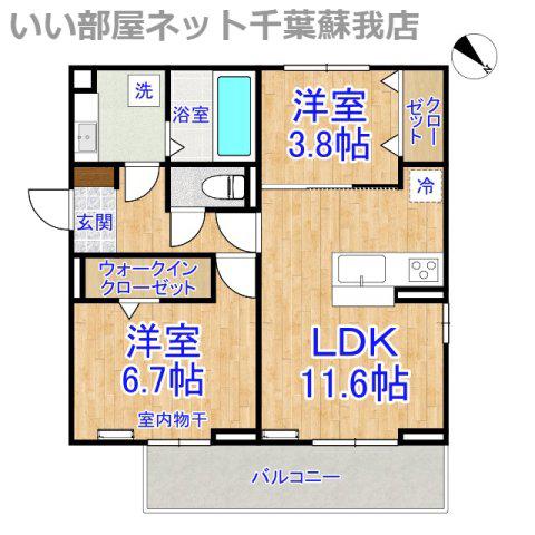 D-ROOM神明町II A(2LDK/3階)の間取り写真