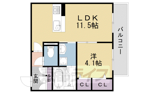SHAMAISON蓮(1LDK/2階)の間取り写真